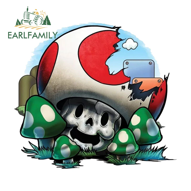 EARLFAMILY 13 см X 11,7 см Sewant в виде гриба, черепа, автомобильная наклейка, скейтборд, индивидуальная наклейка, водонепроницаемый солнцезащитный мультяшный граффити