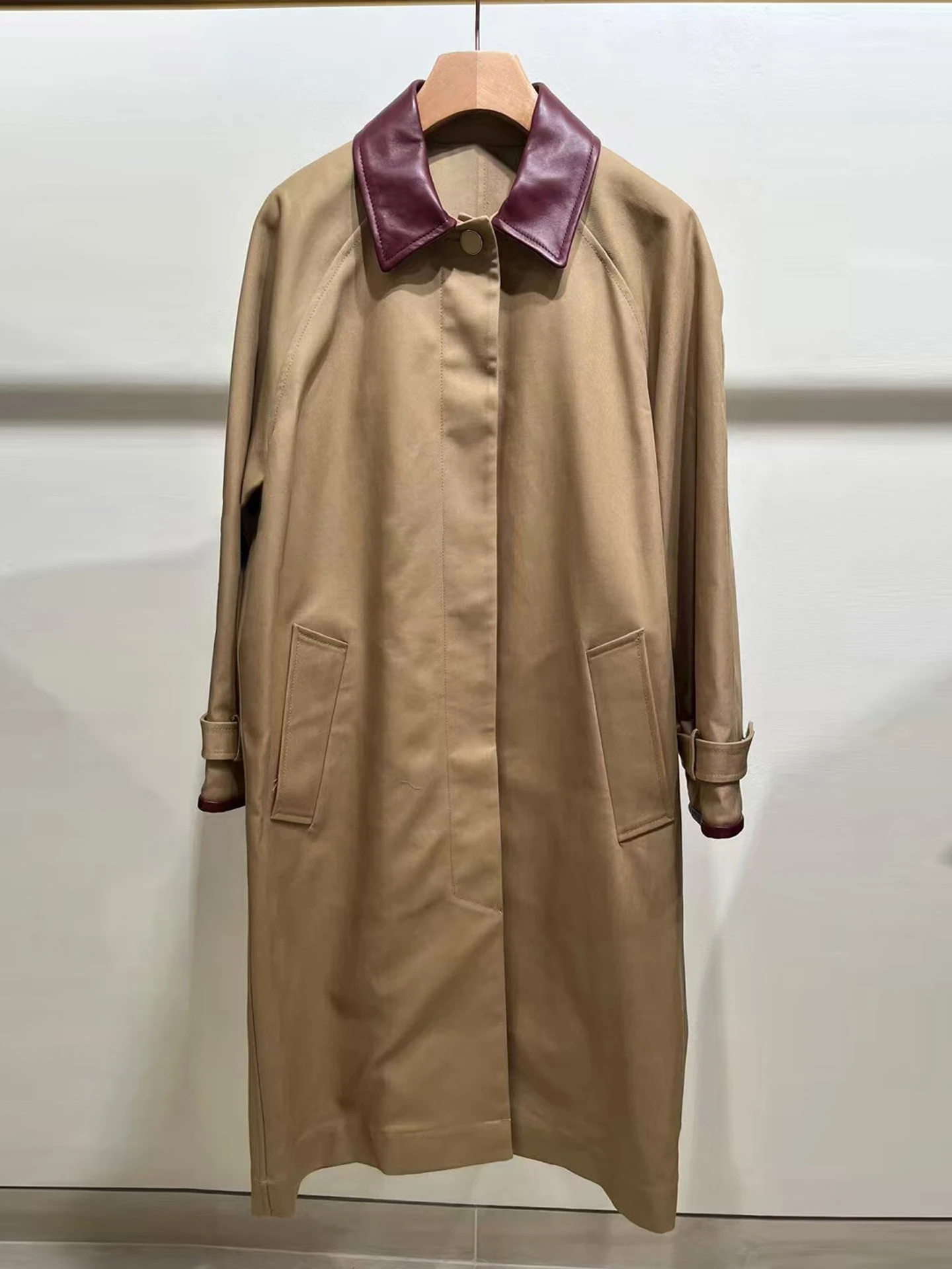 

S Home Nan You High End Women's Leather Coat Loose Fit Turn-down Collar Windbreaker Outerwear Autumn 2025 New Arrival