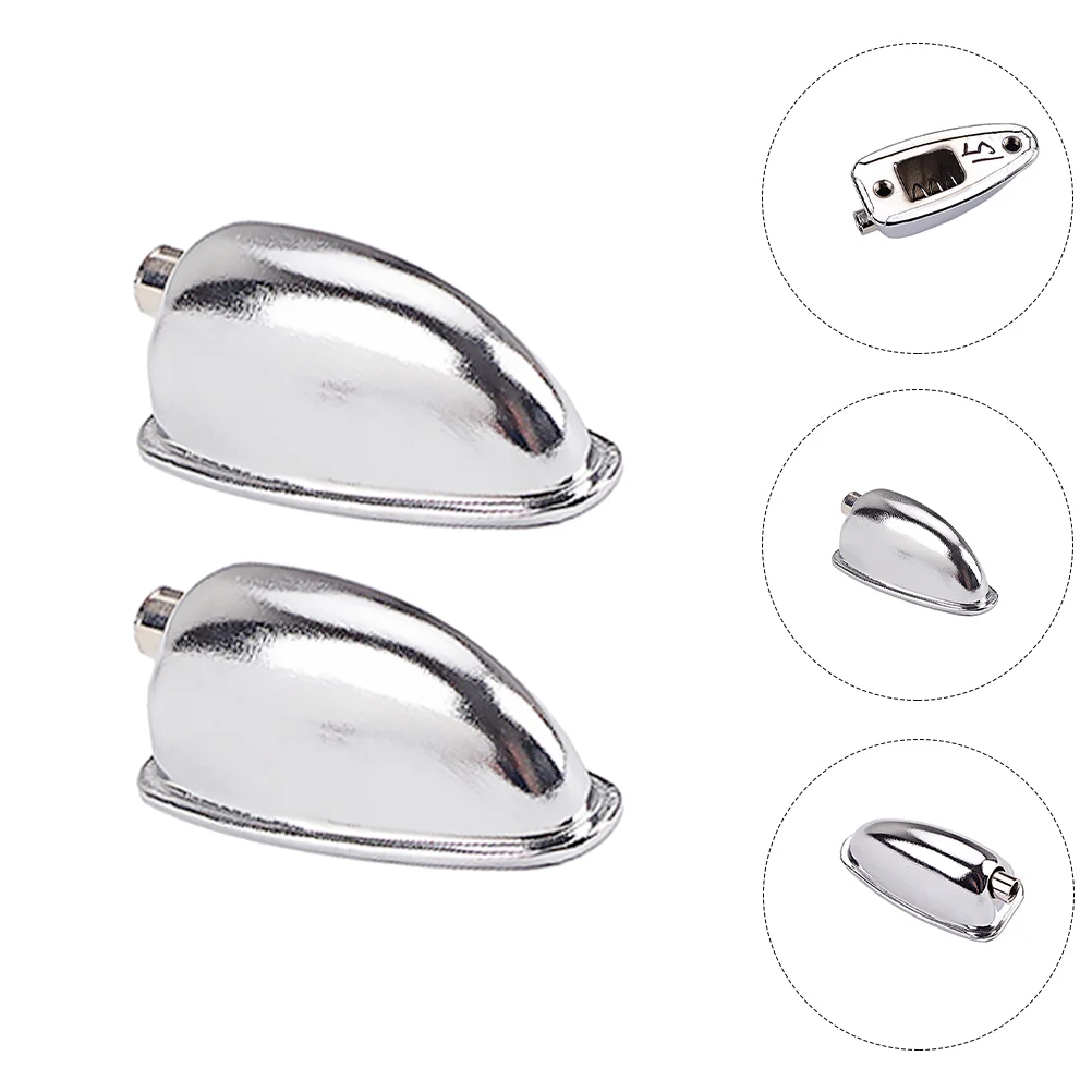 2 Pcs Drum Ear Dual-end Lugs Metal Hook Connector Snare Double-end Silver Hooks