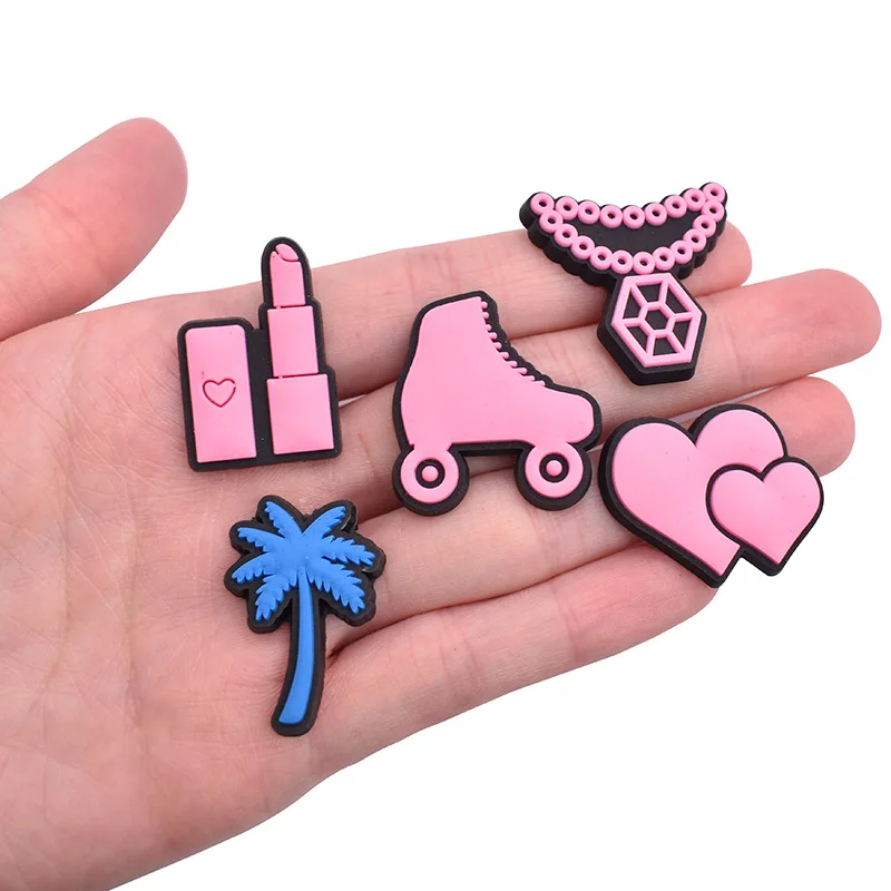 

dog pink series PVC shoe Charms Slippers Buckle combination Fit Wristbands accessories Decoration Bands gift unisex party