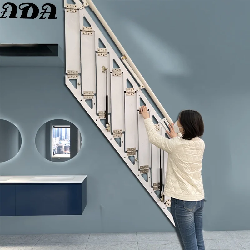 Personalizzazione Scale da parete pieghevoli pieghevoli in acciaio verniciato a polvere su misura Scale da parete pieghevoli pieghevoli premium contro