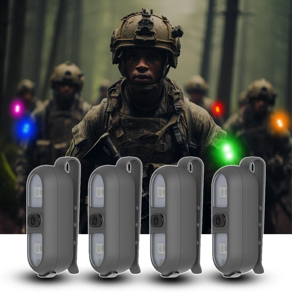 

Tactical Portable Clip Light RGB Waterproof USB Charging Flash Signal Identification Light for Adventure Life-Saving Adventure