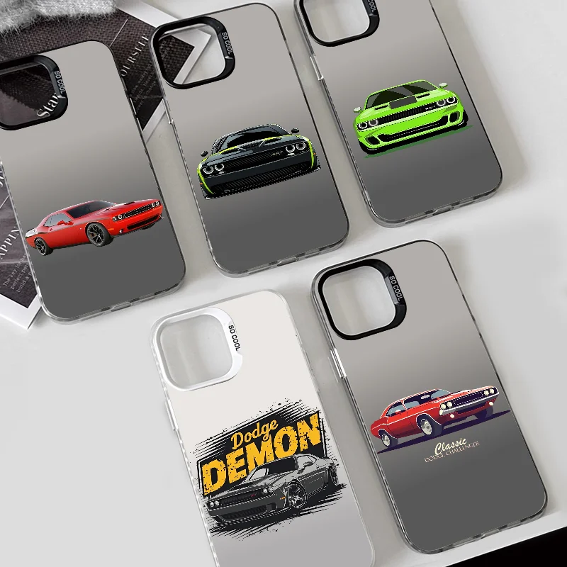 D-Dodge Challenger SRT   Phone Case Phone Case IMD color silver shell For iPhone 16 15 14 13 12 11 Pro Max Plus