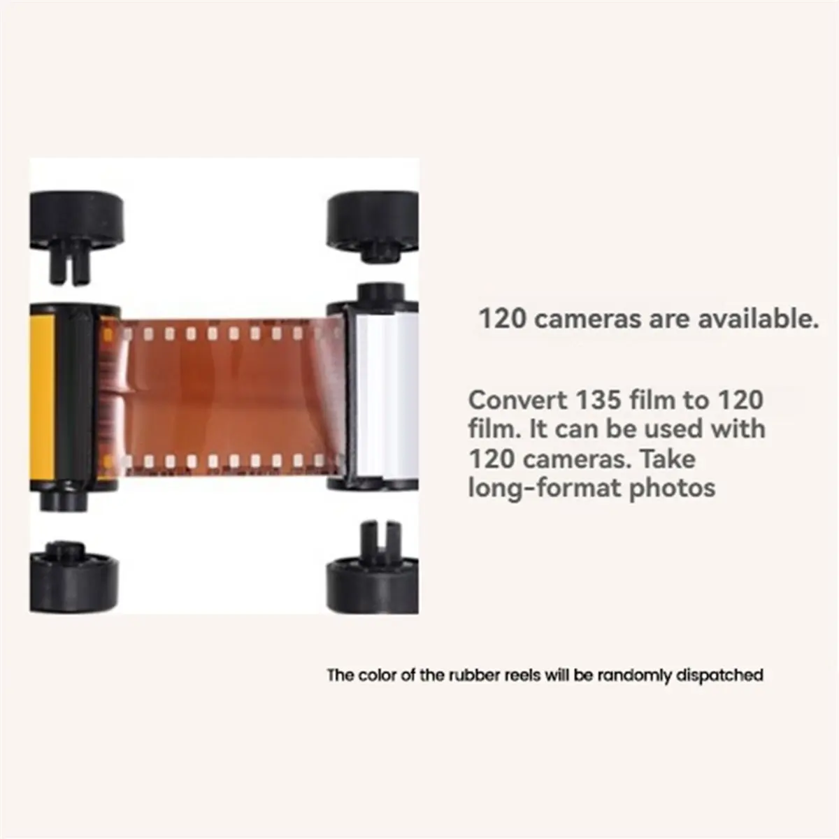 1Set 135 to 120 Film Adapter, Secure Plastic Converter with Light-Sealed Design(Film Reel Color At Random)