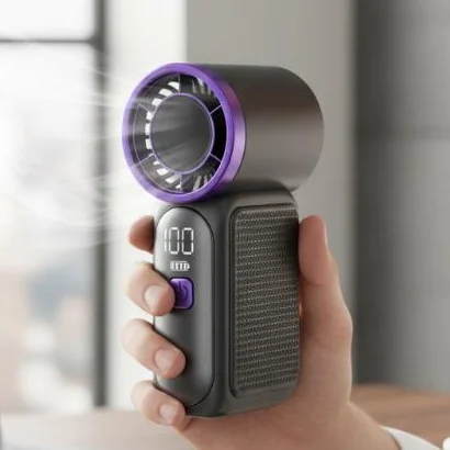 3600mAh USB Handheld Mini Fan 6 Speed High Speed Cooling Fan with LED Screen Display