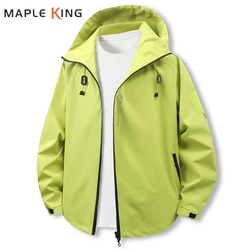 Hooded Jacket  for Men Women Windbreaker High Street Oversized Coats Chaqueta Running Hombre Men Baseball Jacket Streetwear