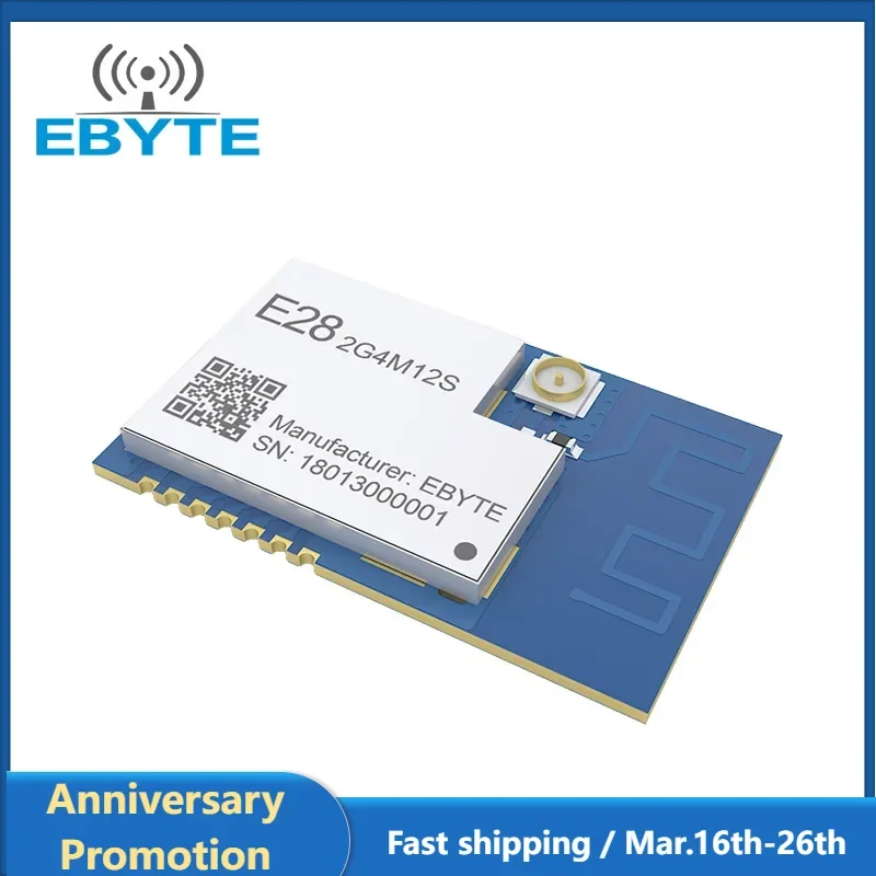 SX1281 LoRa Wireless Bluetooth Module 2.4GHz Long Range EBYTE E28-2G4M12S FLRC GFSK Low Power Consumption IPEX PCB Antenna