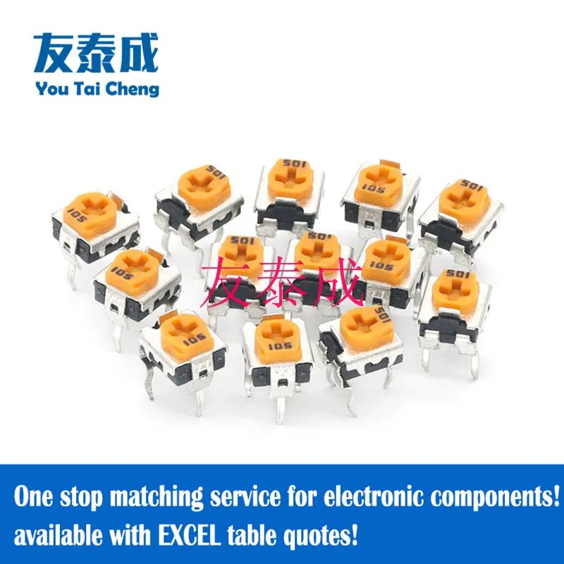 20PCS.Yellow/Carbon Membrane Trimmer Potentiometer WH06-2C-502 5KOhm WH06-2C-103 10KOhm WH06-2C-203 20KOhm WH06-2C-503 50KOhm