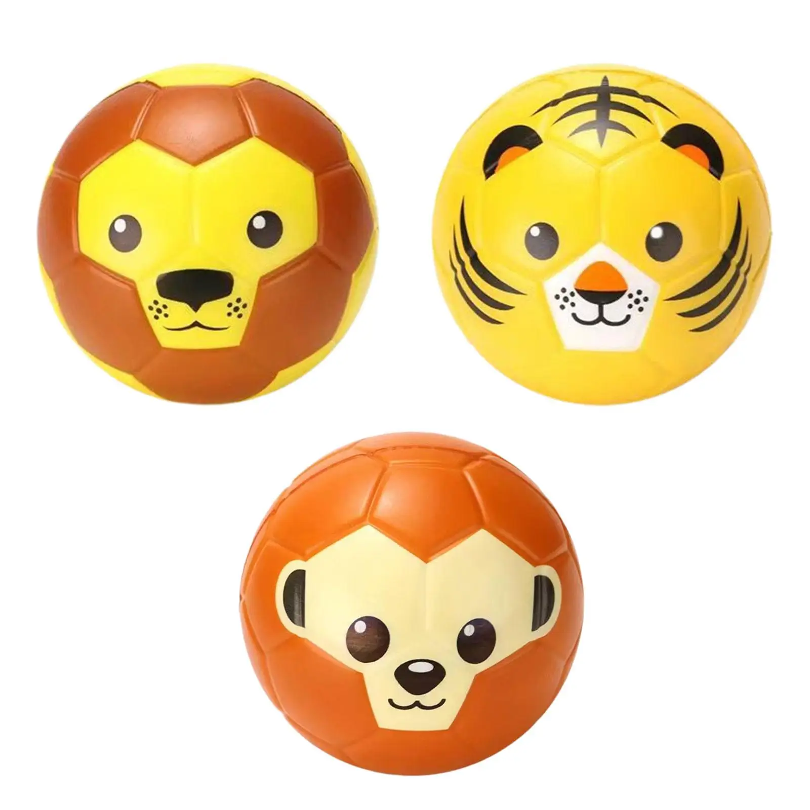 Animal Soft Ball Mini Soccer Gift Educational Soft Ball Kids Soccer Ball Animal Expression Ball Animal Sports Ball Toy for Game