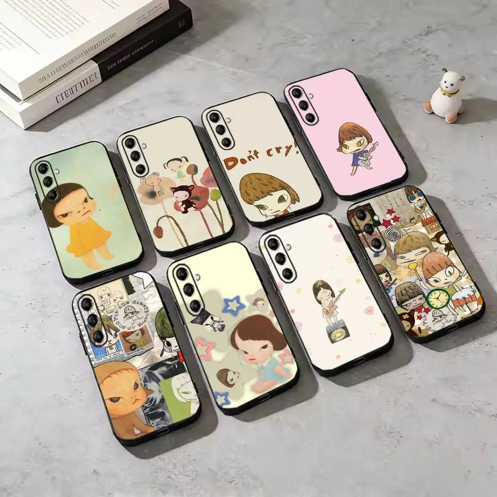 Cute Y-Yoshitomo Nara Phone Case For Samsung Galaxy A73,A72,A71,A70,A53,A52,A51,Others Soft Black Cover