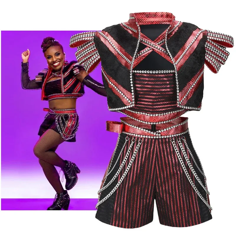 

xixixi The Anne of Cleaves Cosplay Costume Six Red Dress Sexy Top Shorts Musical Broadway Stage Performance Outfit Hallo