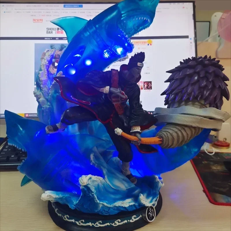 39 cm Akatsuki Hoshigaki Kisame NARUTO Animationsperipheriegeräte Modell strahlen Licht aus Figur Dekoration Große Zierspielzeugsammlungen