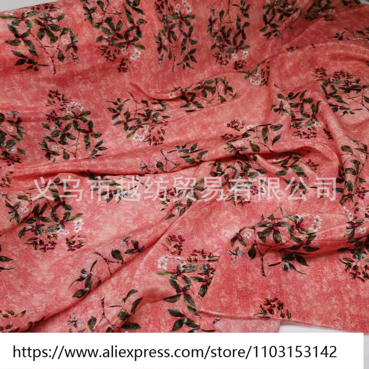 Zomer licht en micro transparant bedrukte zijden crêpe de chine stof ademende rok mode