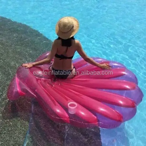 

Factory Wholesale Top Quality 0.3mm Eco-friendly PVC Inflatable Water Toy Huge Pink Inflatable Clam Shell Pool Float