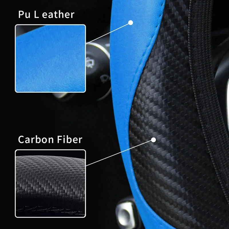 

Suitable 37-38cm Car Steering Wheel Cover Breathable Anti Slip Covers Auto Decoration Car Leather Accessories Hot