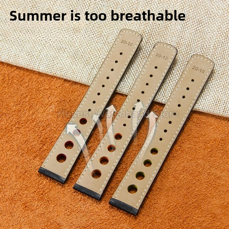 حزام ساعة من الجلد الطبيعي المثقوب مشبك قابل للطي لتيسو T-Race T91 T044430A T100.427 واجهة مسطحة ماصة للرطوبة