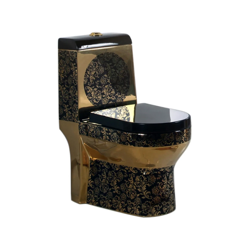 

ZC1 All Sanitary Items Living Room Furniture Luxury Gold Red Colored Ceramic Toilet Bowl