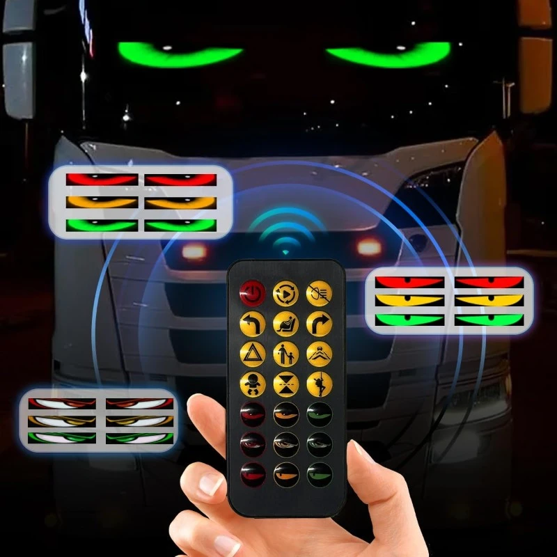 Devil Eyes Light for Cars Flexible Devil EyesLight for Windshield Electronic Programmable Scrolling LED Matrix Panel Bar Party