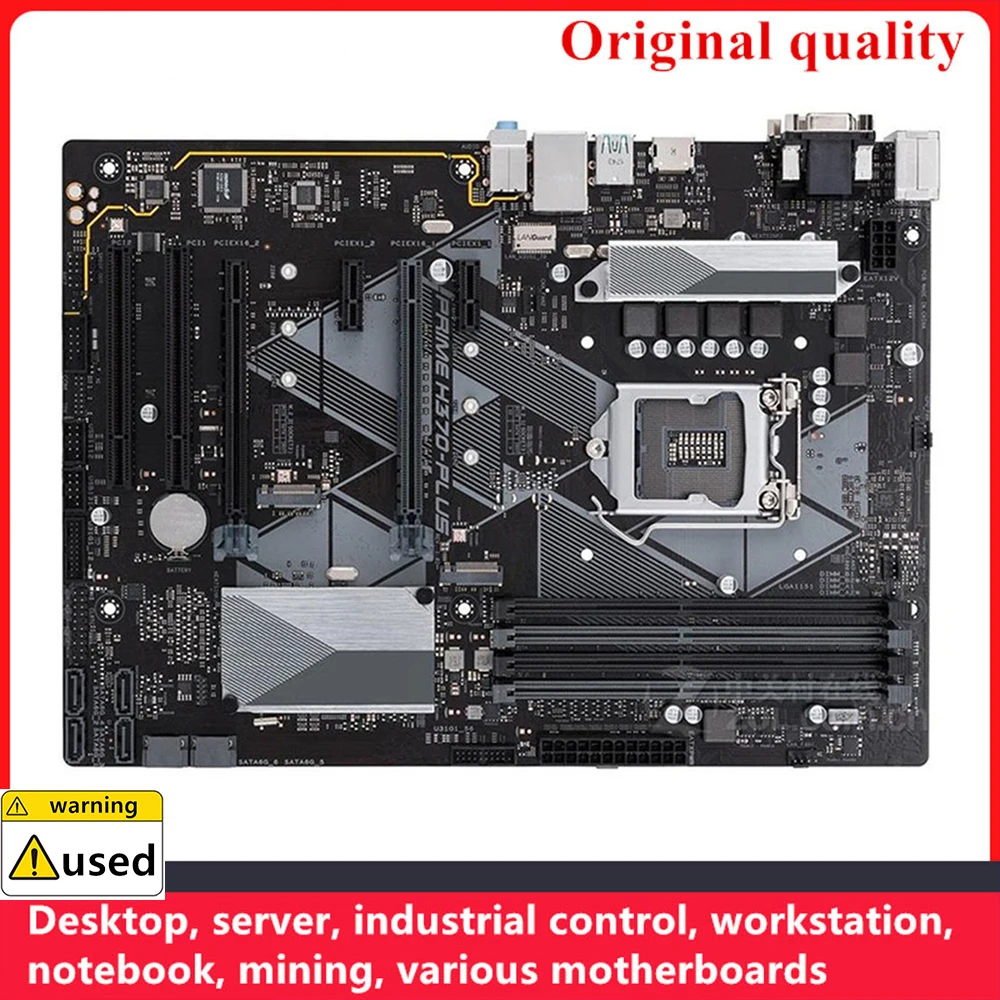 Motherboards usadas para Intel Desktop Mainboard, PRIME H370-PLUS, LGA 1151, DDR4, 64GB, ATX, M.2, NVME, SATA III, USB 3.0