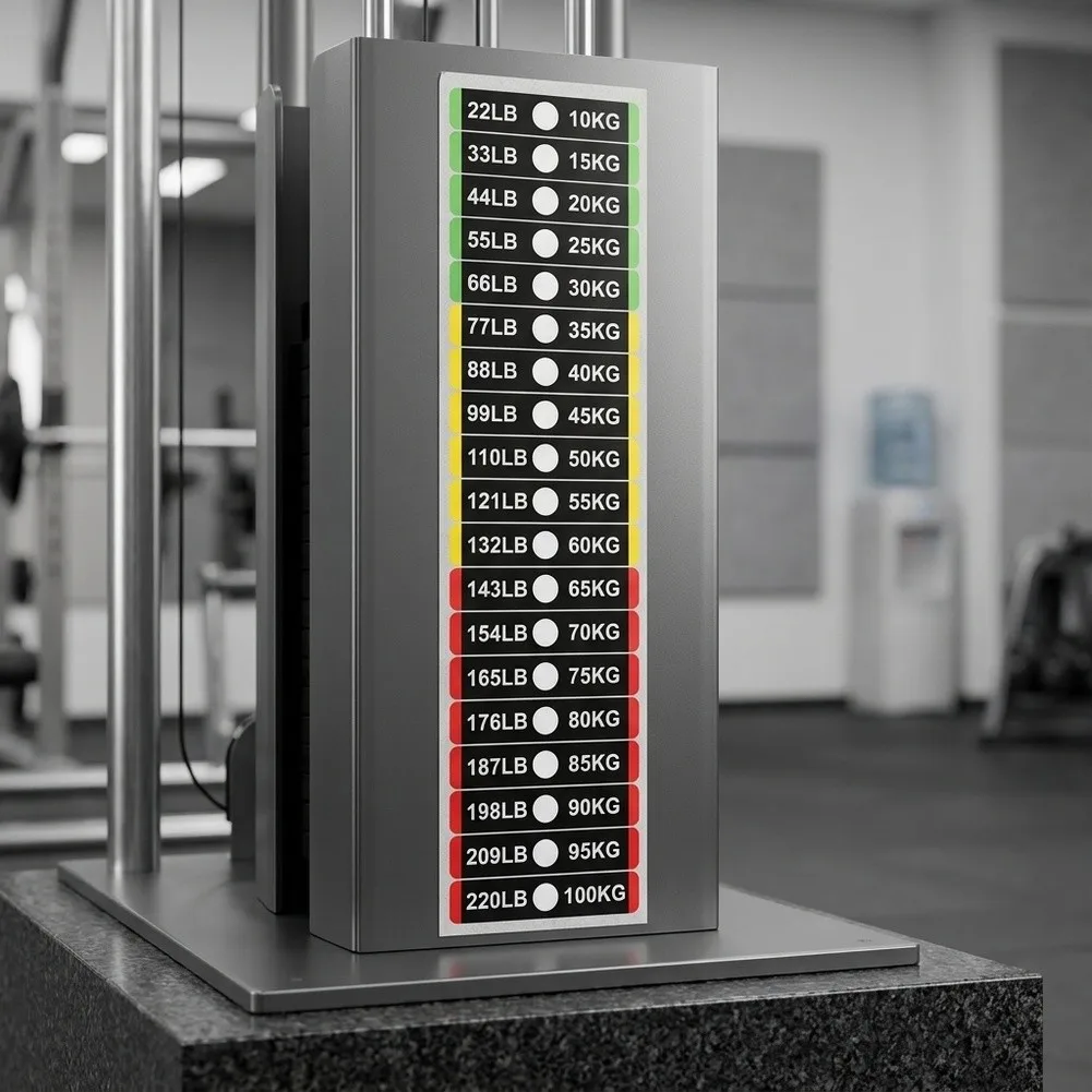 Plastic Weight Number Stickers 2pcs for Gym Equipment 0-100kg Range 5kg Increments 7x1.2cm Waterproof Wear Resistant