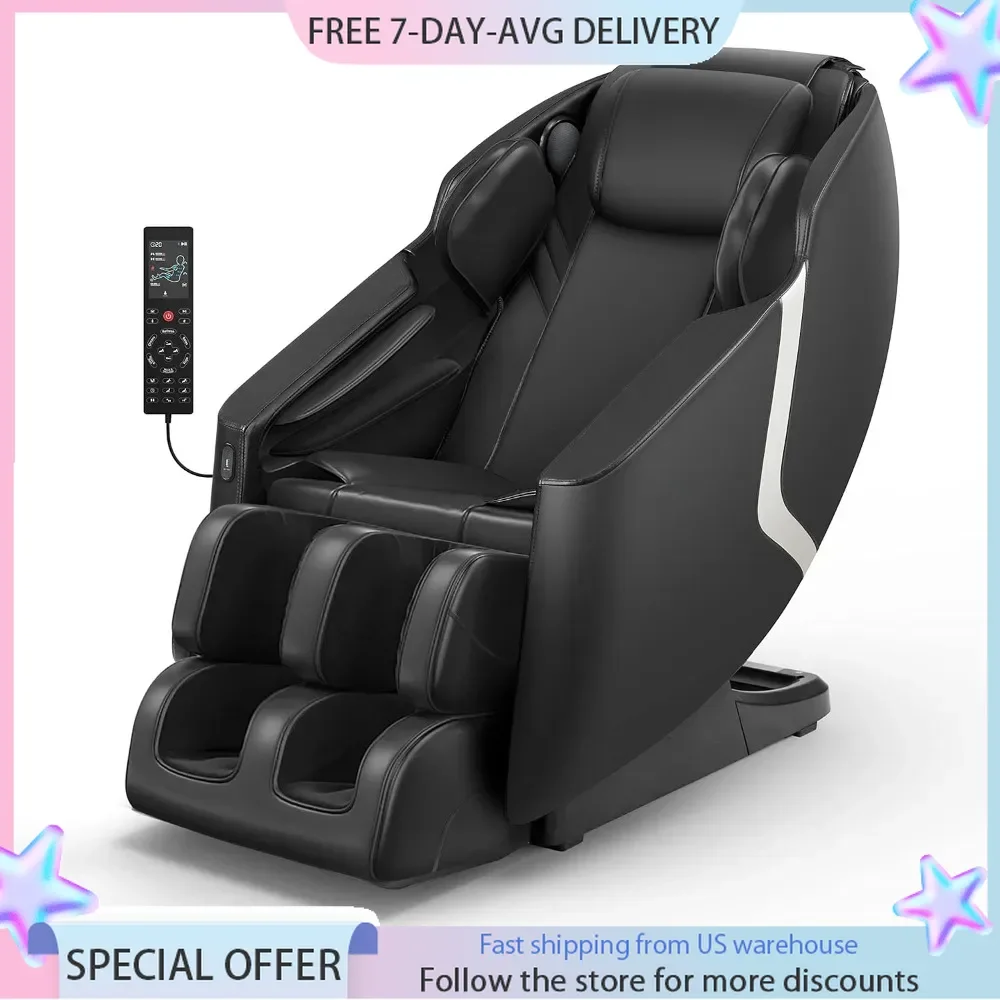 Massage Chair, 4D Shiatsu Deep Tissue Massage Chair, 6 Auto Program, Zero Gravity & Heating & Air Compression & Foot Massage