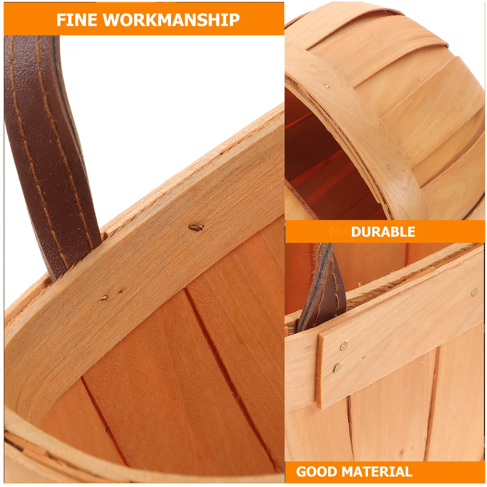 

2 Pcs Wood Chip Storage Basket Handcrafted Wall Hanging Baskets Fruit Small for Kitchens Bamboo Vegetable Handwoven