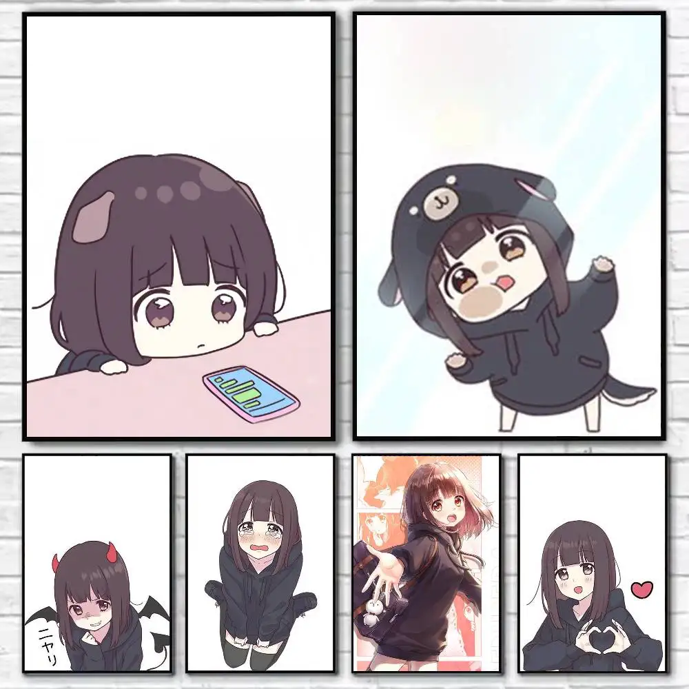 

Cute M-Menhera C-Chan Girl Poster Self-adhesive Art Waterproof Paper Sticker Coffee House Bar Room Wall Decor