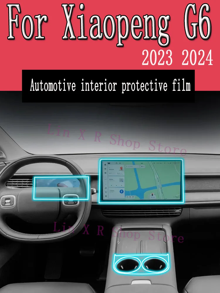 

For Xiaopeng G6 2023 2024 Gearbox Panel Navigation Screen Automotive Interior TPU Protective Film Cover Anti-Scratch