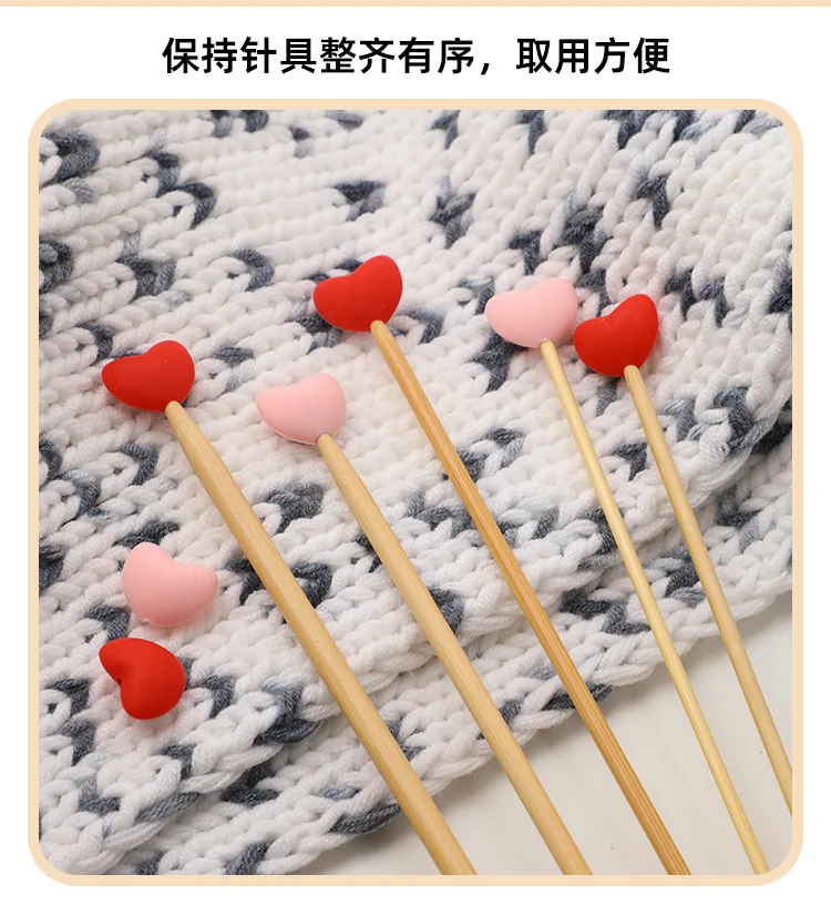 

12pcs Anti-needle Cap Durable Silicone Knitting Stoppers Portable Craft Crochet Protective Tips Stitch Needles