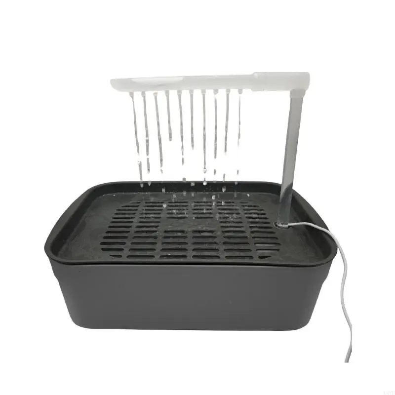 

X4YE Adjustable Water Flows Parrots Shower Basin Auto Water Circulation Bird Bath Tub