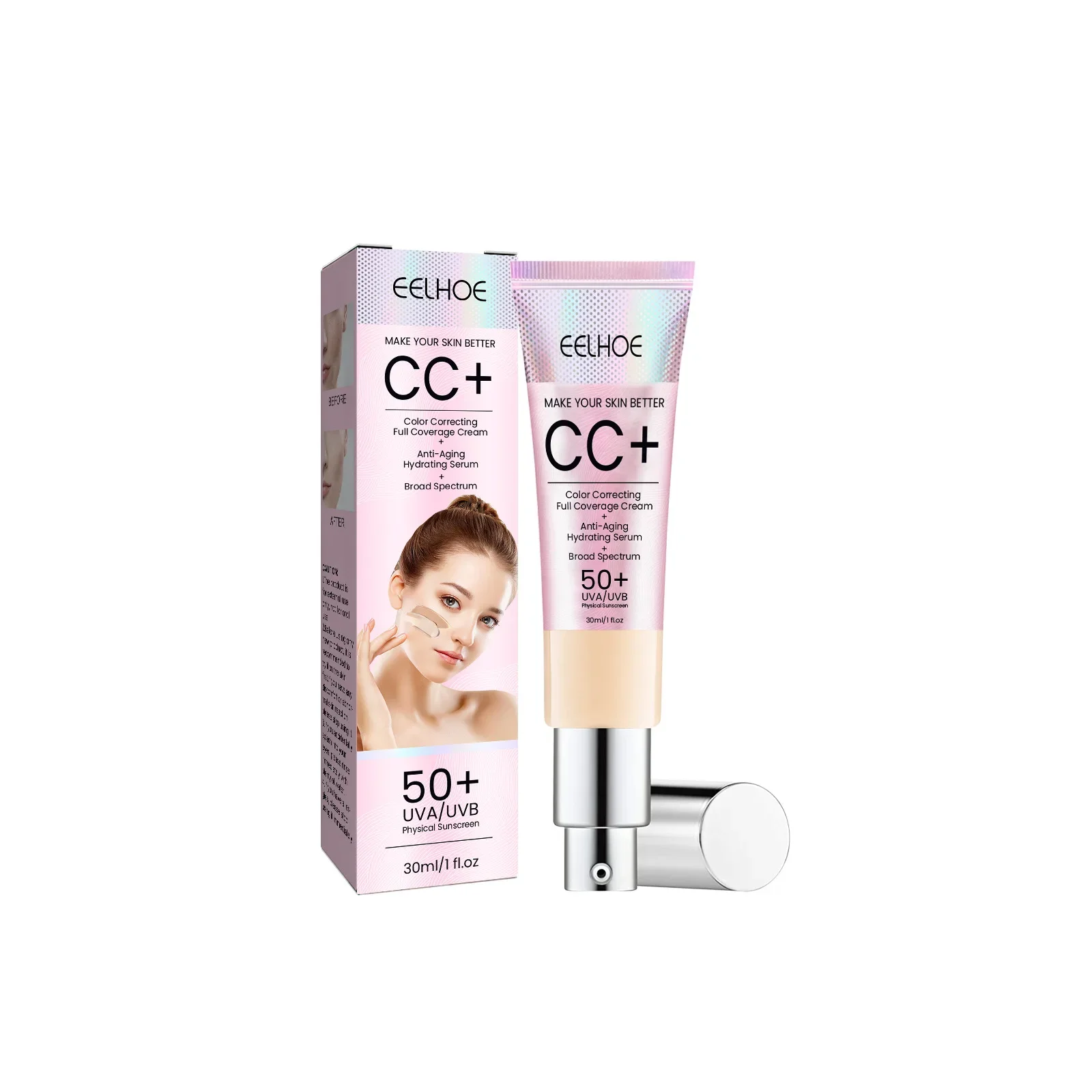 Krim CC memperbaiki Concealer alami, tahan air, tahan goresan memperbaiki pemutih kulit kelembaban Foundation cair