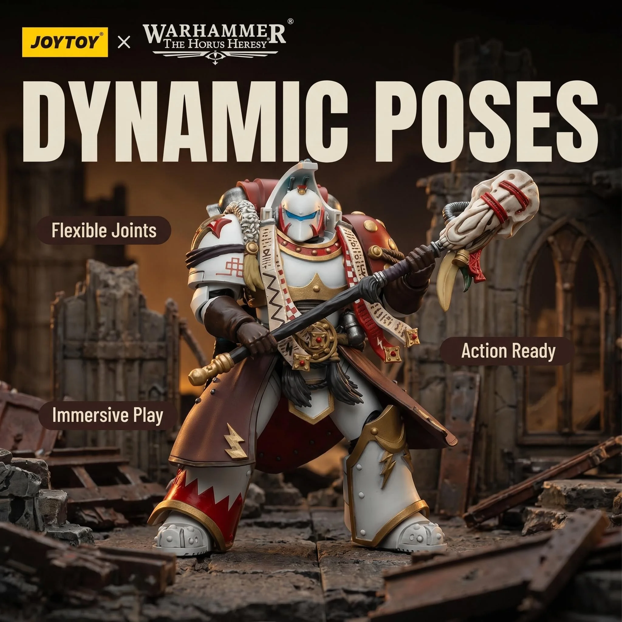 

JOYTOY Warhammer 40,000 Highly Movable 1/18 Action Figure Exquisite Details Durable Plastic Rich Accessories Desktop Gift for