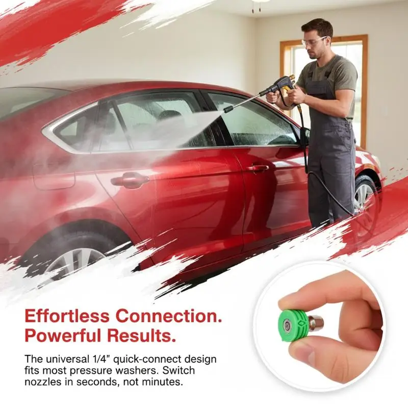 New Car Wash Accessories 4-Color High-Pressure Washer Nozzle Quick Connector 1/4in High-Pressure Car Wash  Quick Plug Nozzle