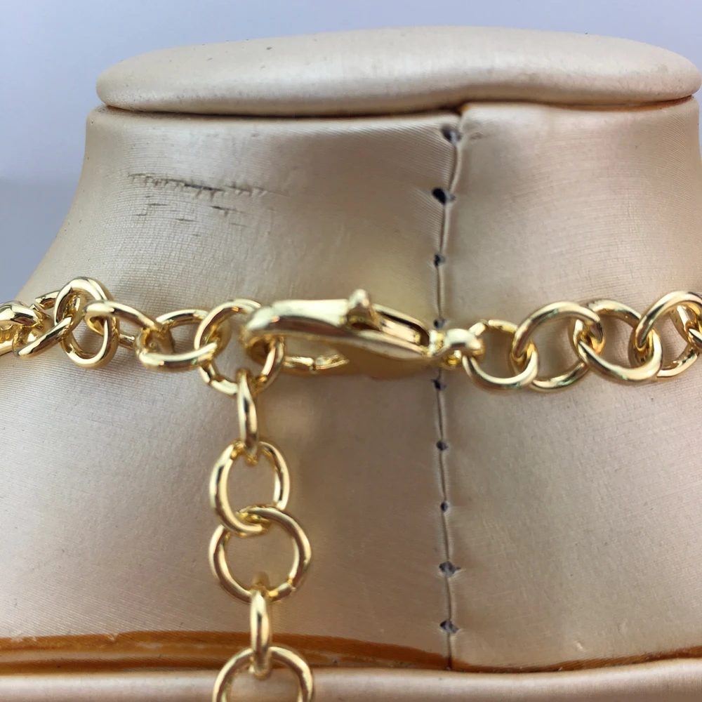 إيما-مطلية بالذهب قلادة وسوار مجموعة للنساء ، مجوهرات حفلات الزفاف ، أقراط دبي ، أنماط مصمم الإيطالية ، أحدث صيحات الموضة