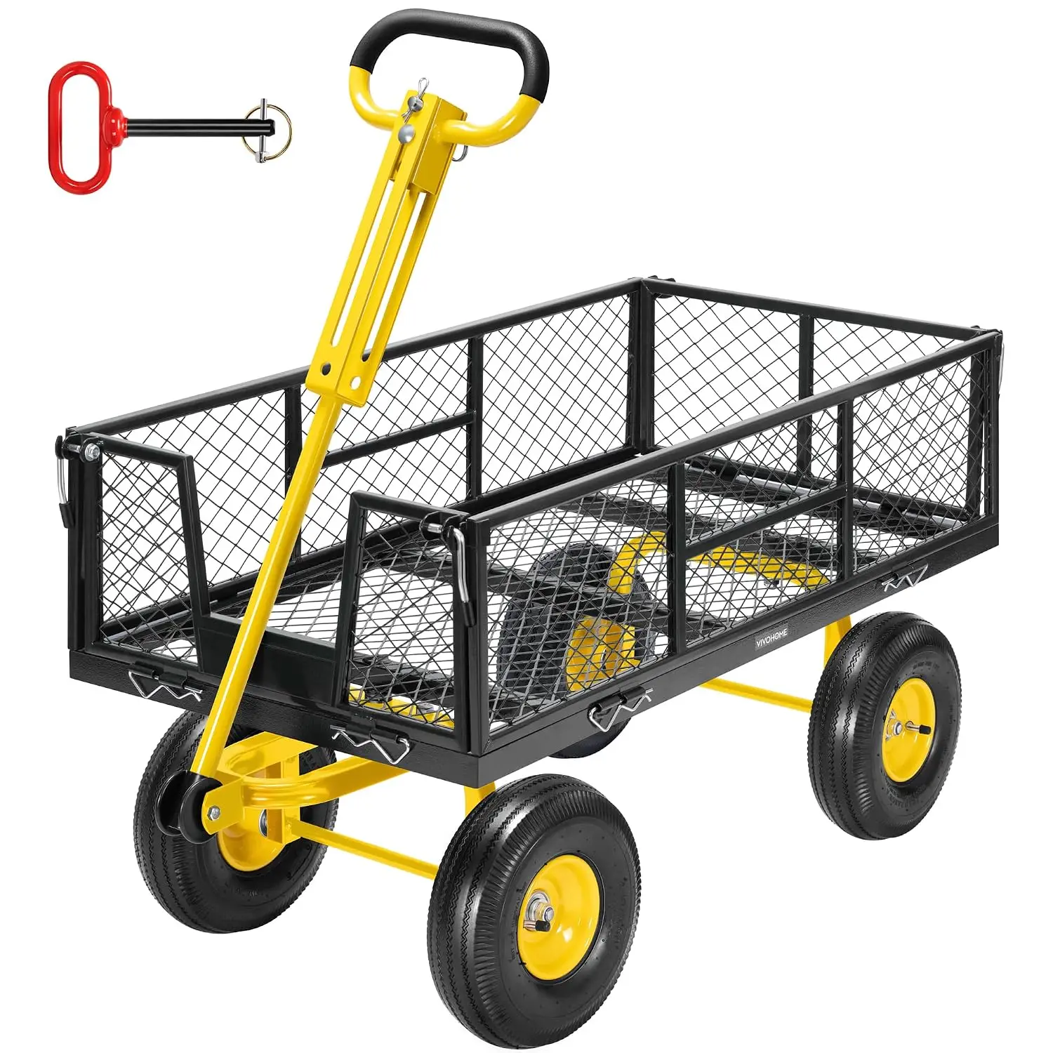 Steel Garden Cart Heavy Duty 900 LBS 4.5 Cu Ft Utility Wagon, Customized