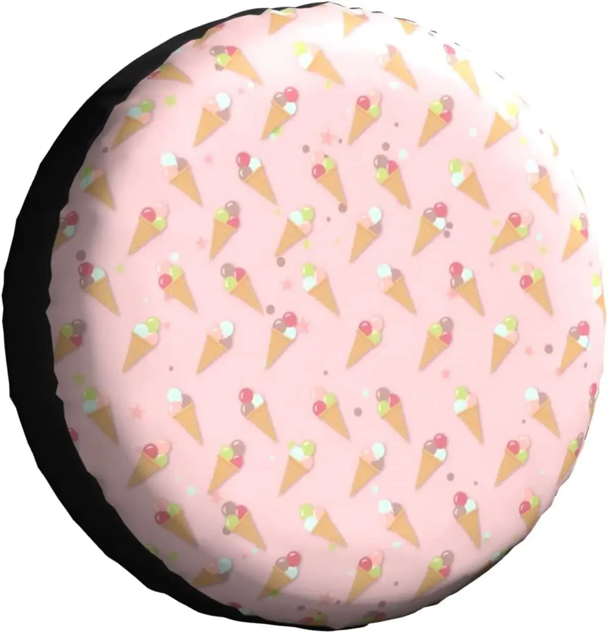 

Spare Tire Cover Universal Tires Cover Pink Popsicle Background Car Tire Cover Wheel Weatherproof and Dust-Proof UV Sun