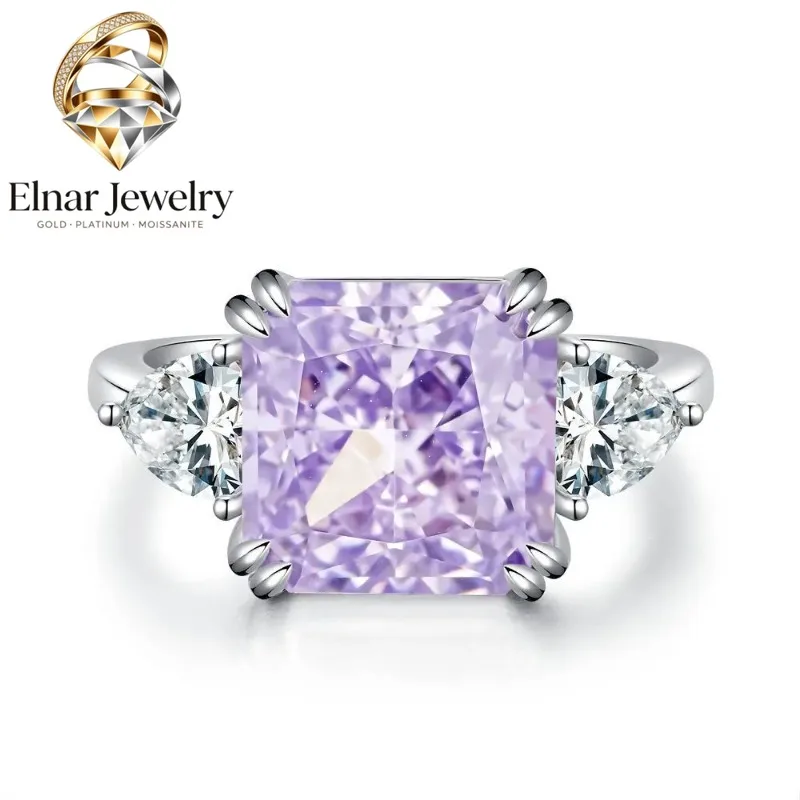 

Elnar Jewelry Luxury Solid Platinum PT950 Women's Diamond Ring 5 karat Dafang Sugar Moissanite Diamond Ring