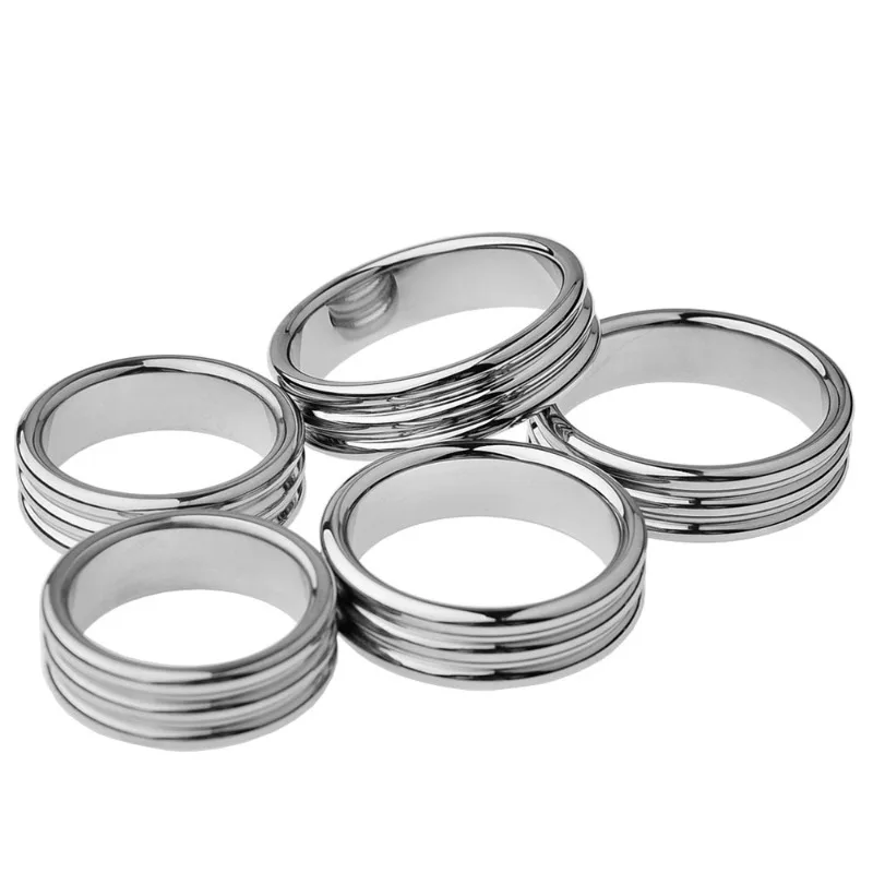 الفولاذ المقاوم للصدأ القضيب الدائري تأخير القذف Chudai لعبة الجنس للرجال عبودية الكبار لعبة خاتم الديك لتدريب الوزن الانتصاب