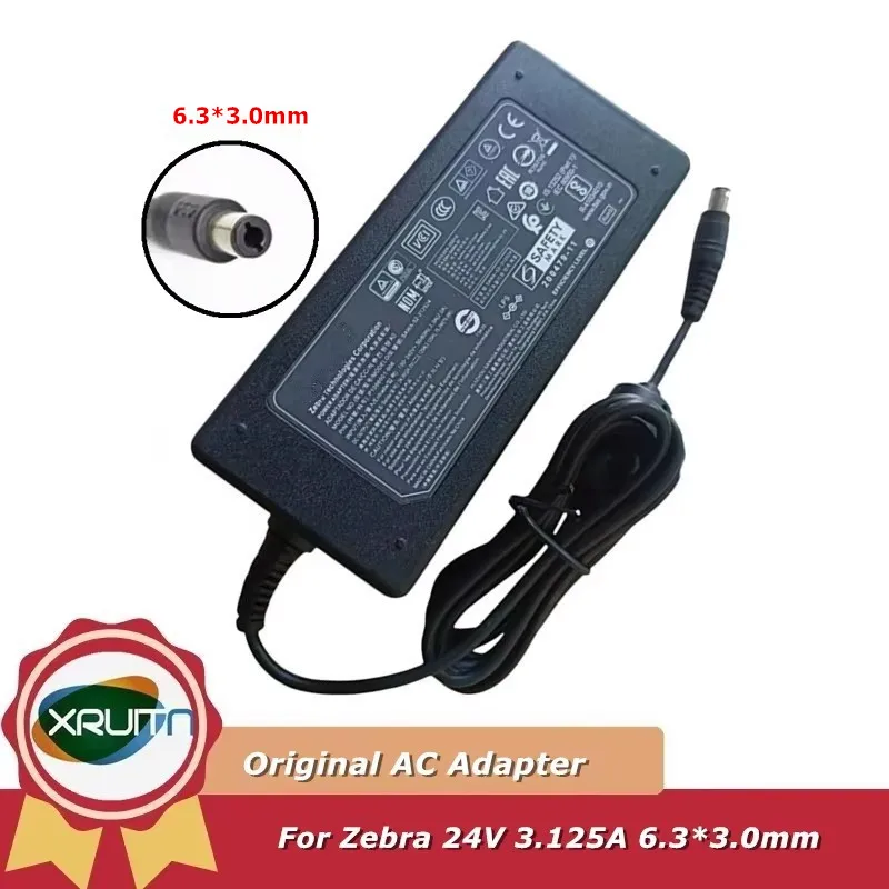 

24V 3.125A AC DC Power Adapter 75W SAWA-52-312524 For Zebra ZD421 420 410 ZXP Series Printer Power Supply Charger FSP075-RAAN2