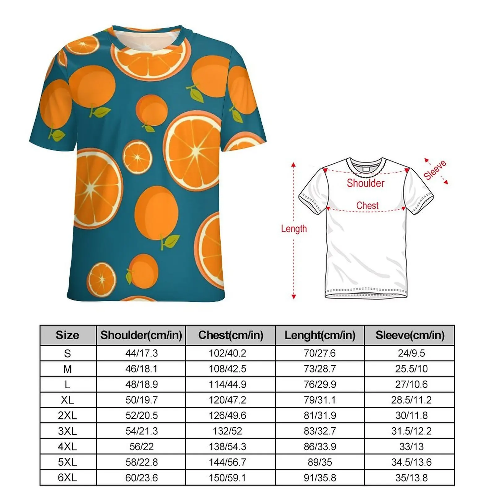 Oranges T-Shirt For Couple Fruits Design O Neck T-Shirts Premium Vintage Clothing Short Sleeve Streetwear Oversize Tee Shirt