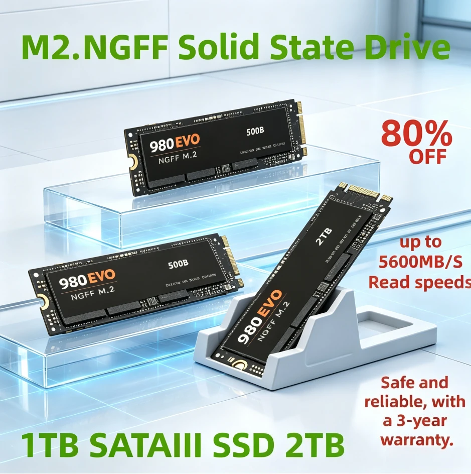 2026 New Genuine 2TB SATA  Solid State Drive M2 NVME Ultra High Capacity SSD Portable High-speedsuitable for Laptops /desktops