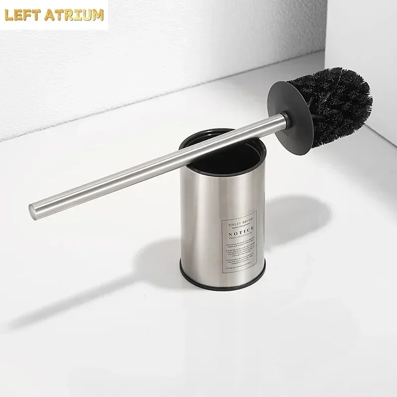 Gold Toilet Brush Holder with Brush 304 Stainless Steel Nickel/Black Bathroom Toilet Scrub Cleaning Brush Holder Set