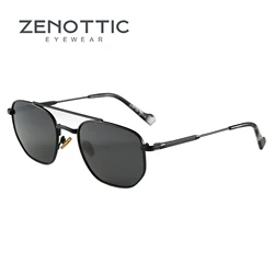 ZENOTTIC Fashion Hexagonal Geometry Polarized Sunglasses for Men Women Polygon Metal Shade Pilot Sun Glasses ZS1210