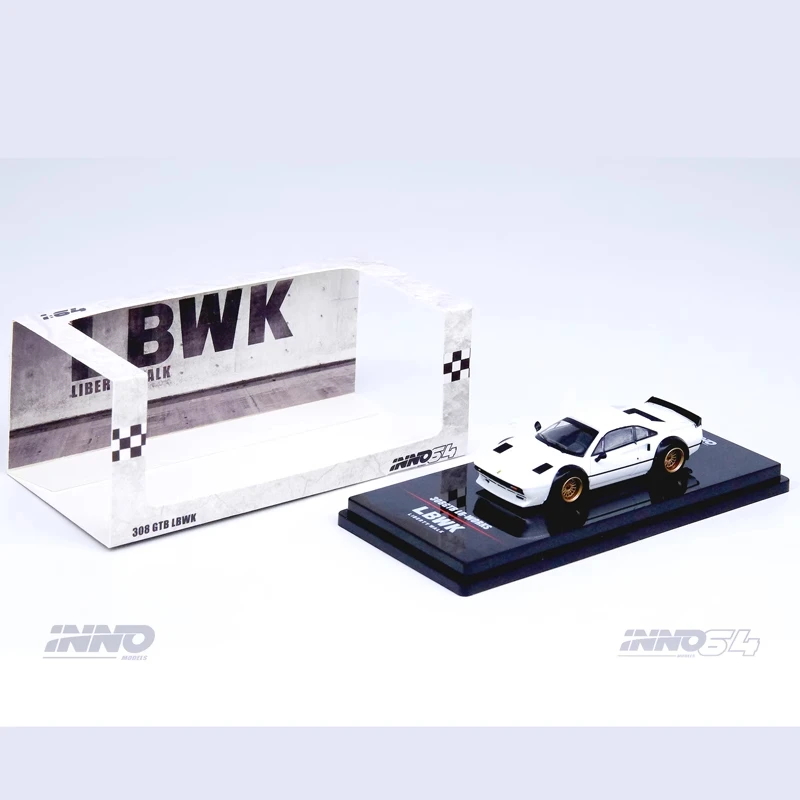 INNO64 MODELY 1:64 LBWK 308 GTB WhiteIN64-LBWK308-WHI odlewany stop model samochodu prezenty