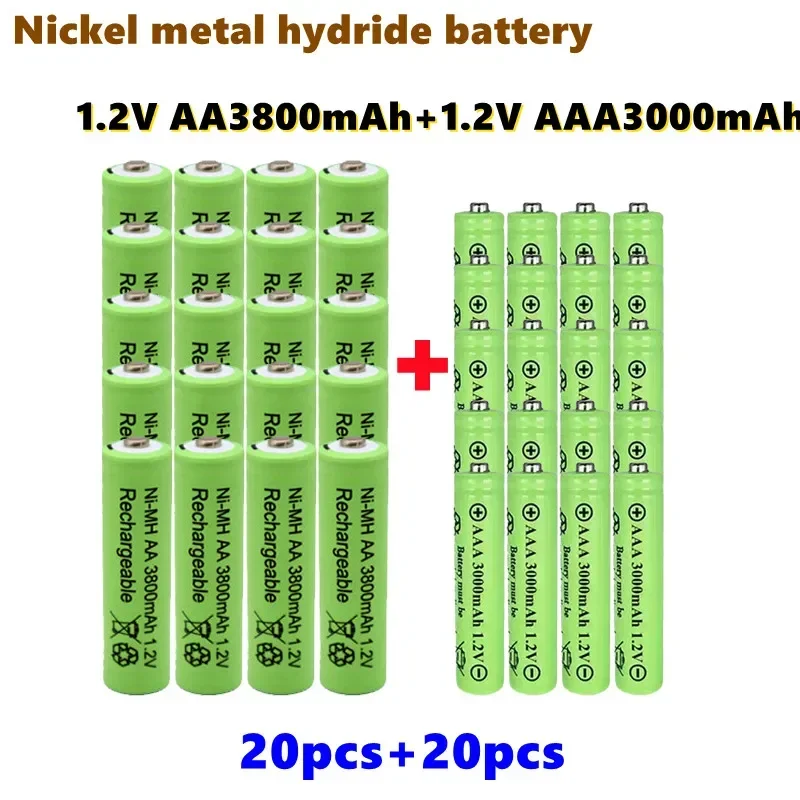 AA+ AAA 1,2V batterie rechargeable, 3800mah / 3000mah, Nimh, pour jouets, horloges, etc., package à vendre