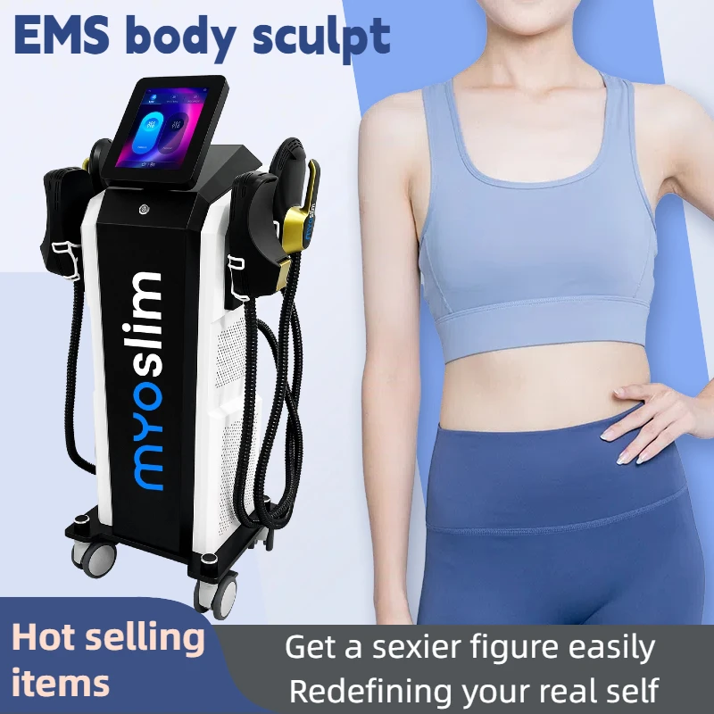 

Myoslim Sculpt Machine Neo Black Gold Myoslim RF 6500W Fat Body Sculpting Slimming Muscle Stimulation Electromagnetic Technology