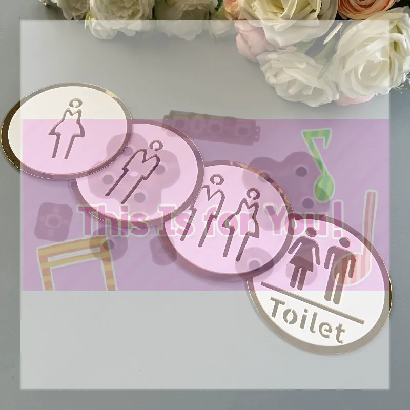 【MA】3D Toilet Sign Acrylic Men Women Bathroom Self-Adhesive Wall Sticker DIY Decor For Office Business Hotel Cafe Public Door