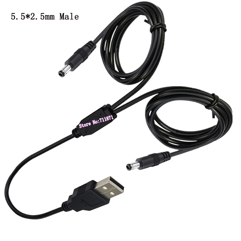 Usb to DC 35135 5521 5525 Power Cord Cable Usb2.0 to 2 Two 3.5*1.35 5.5*2.1 5.5*2.5 Male DC Power Line Wire Usb DC Adapter Cable