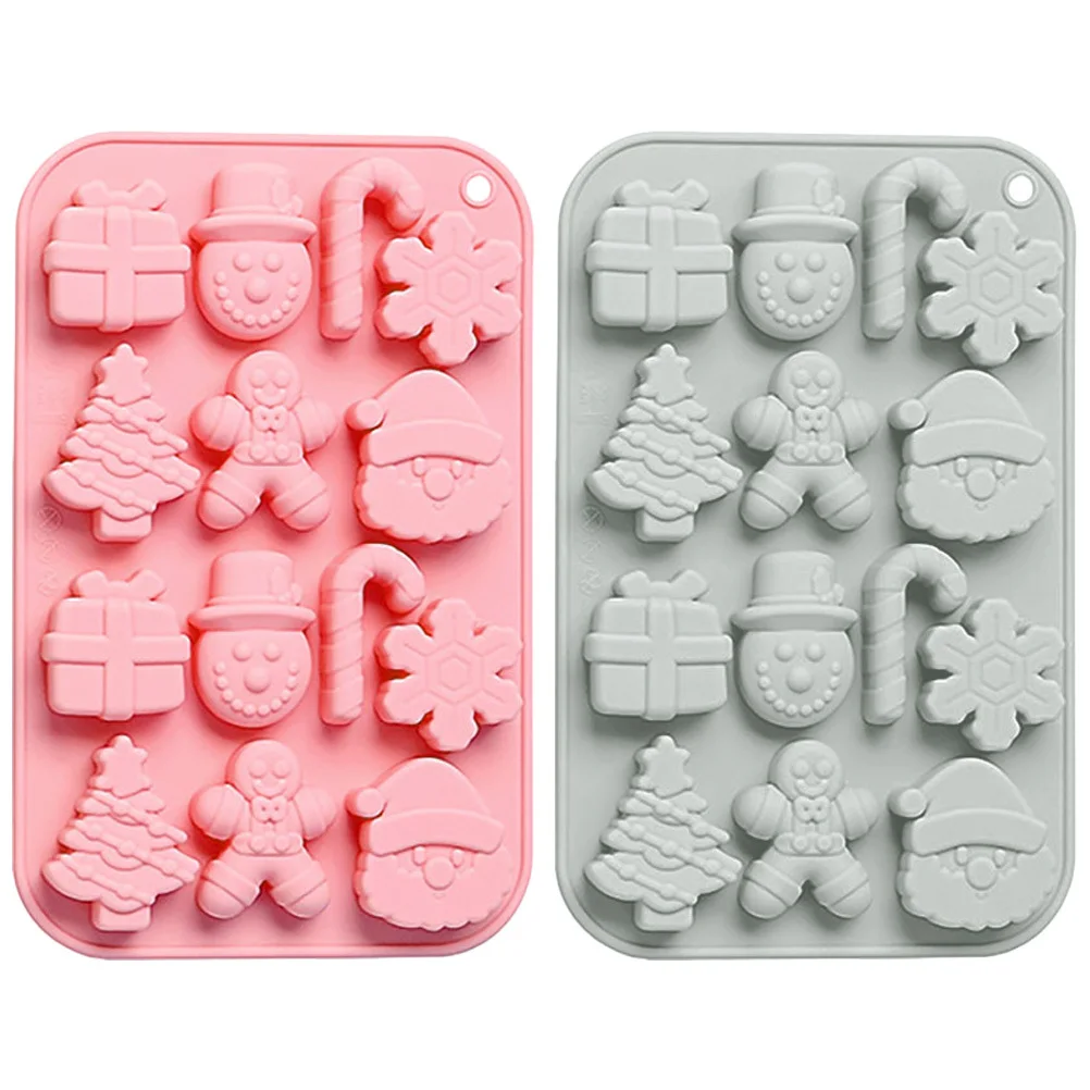 

2 Pcs Christmas Chocolate Making Mold Tools Silicone Molds Moulds Holiday Candy Baking for