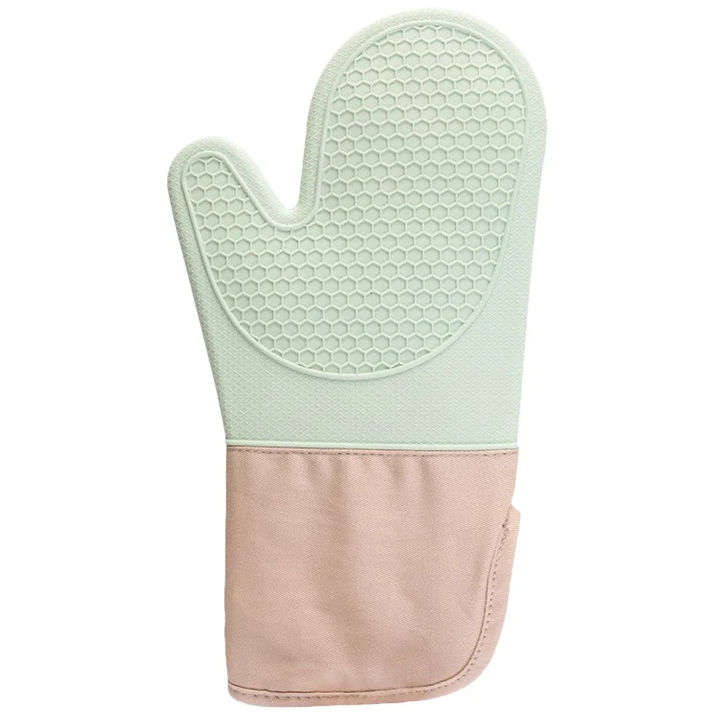 

Heat Resistant Oven Mitts Non Slip Silicone Cotton Baking Gloves Kitchen Mitts Insulated Anti Scald Grill Protection